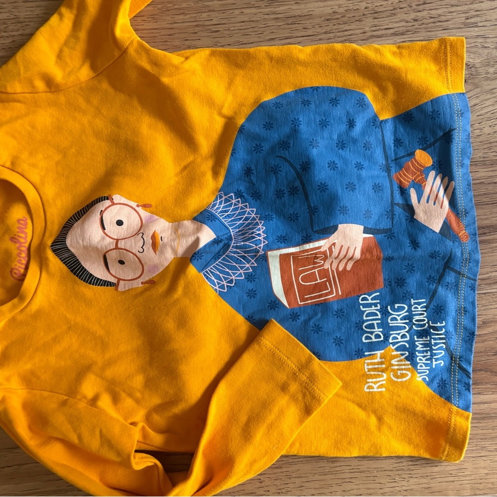 Yellow and Blue Graphic Long Sleeve Shirt